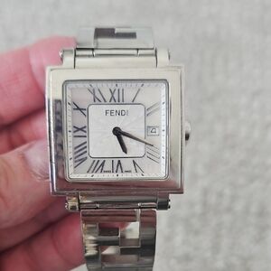 Fendi Silver Roman Numeral Watch